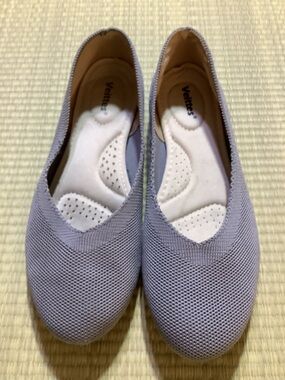 Women's Veittes Gray Knit Slip-On Ballet Flats